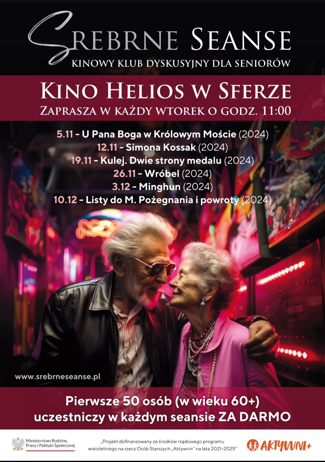 SREBRNE SEANSE - KINOWY KLUB DYSKUSYJNY DLA SENIORÓW